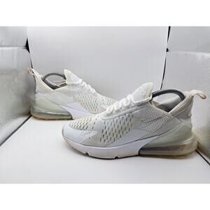 Size 5.5Y | 7W - Nike Air Max 270 White Metallic Silver (GS) - 943345-103